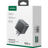 UGREEN Nexode S 100W 4-Port GaN Fast Charger EU gray Computer portatile, Telefono cellulare, Computer portatile, Power bank, Tablet Grigio AC Interno, Caricabatterie Interno, AC, Grigio