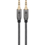 goobay Cavo di collegamento audio Plus AUX 3,5mm stereo Nero/Argento