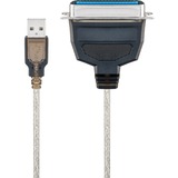 goobay USB / parallel converter cavo per stampante Nero trasparente, USB A, Centronics 36, Nero
