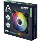 ARCTIC P14 Pro A-RGB Case per computer Ventilatore 14 cm Nero 1 pz, Ventola Nero, Ventilatore, 14 cm, 400 Giri/min, 2500 Giri/min, 186 m³/h, Nero
