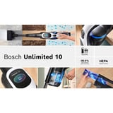 Bosch BCS1041WAC Scopa elettrica, Unlimited 10, Bianco, Aspirapolvere verticale Nero/Bianco, Unlimited 10, Bianco, Aspirapolvere elettrica, Senza sacchetto, Nero, Bianco, 0,4 L, Secco, HEPA