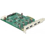 DeLOCK 89325 scheda di interfaccia e adattatore Interno USB 3.2 Gen 1 (3.1 Gen 1) PCIe, USB 3.2 Gen 1 (3.1 Gen 1), Verde, Argento, Renesas uPD720202, 5 Gbit/s, Windows XP/XP-64/Vista/Vista-64/7/7-64