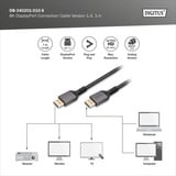 Digitus Cavo di collegamento DisplayPort 1.4 Premium, UHD 8K Nero/grigio