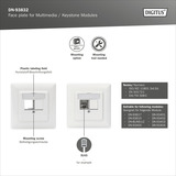 Digitus Piastra frontale e telaio di montaggio per moduli multimediali / Keystone bianco