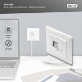 Digitus Piastra frontale e telaio di montaggio per moduli multimediali / Keystone bianco