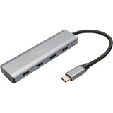 Digitus USB-C 4 porte, Hub USB argento