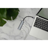 Digitus USB-C 4 porte, Hub USB argento
