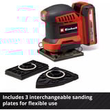 EINHELL Levigatrice orbitale a batteria Power X-Change TE-OS 18/113 3X Li-Solo, 18 Volt rosso/Nero