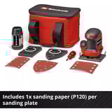 EINHELL Levigatrice orbitale a batteria Power X-Change TE-OS 18/113 3X Li-Solo, 18 Volt rosso/Nero