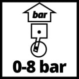 Einhell 4137000 manometro per pneumatico 0 - 8 bar Barometro analogico Nero, Barometro analogico, 0 - 8 bar, Barra, Nero, Argento, Analogico, 300 g