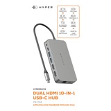 Hyper Dual 4K HDMI 10-in-1 USB-C argento