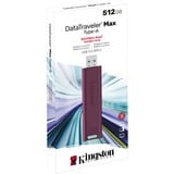 Kingston DataTraveler 512GB Max Type-A 1000R/900W USB 3.2 Gen 2, Chiavetta USB Bordeaux, 512 GB, USB tipo A, 3.2 Gen 2 (3.1 Gen 2), 1000 MB/s, Lamina di scorrimento, Rosso