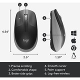 Logitech M190 mouse Ambidestro RF Wireless Ottico 1000 DPI Nero/grigio, Ambidestro, Ottico, RF Wireless, 1000 DPI, Nero, Grigio