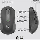 Logitech Signature M650 mouse Mano destra RF senza fili + Bluetooth Ottico 2000 DPI grafite, Mano destra, Ottico, RF senza fili + Bluetooth, 2000 DPI, Grafite