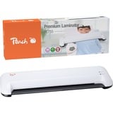 Peach PL755 Plastificatrice a caldo 400 mm/min Nero, Bianco, Laminatore grigio/Nero, 21 cm, Plastificatrice a caldo, 400 mm/min, 0,4 mm, 125 µm, Custodia