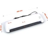 Peach PL755 Plastificatrice a caldo 400 mm/min Nero, Bianco, Laminatore grigio/Nero, 21 cm, Plastificatrice a caldo, 400 mm/min, 0,4 mm, 125 µm, Custodia