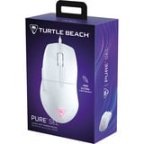 Turtle Beach Pure SEL - Mouse da gioco RGB ergonomico ultraleggero, sensore ottico a 8K DPI, sistema di pretensionamento, illuminazione RGB - Bianco bianco, sensore ottico a 8K DPI, sistema di pretensionamento, illuminazione RGB - Bianco, Mano destra, Ottico, USB tipo A, 8000 DPI, Bianco