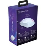Turtle Beach Pure SEL - Mouse da gioco RGB ergonomico ultraleggero, sensore ottico a 8K DPI, sistema di pretensionamento, illuminazione RGB - Bianco bianco, sensore ottico a 8K DPI, sistema di pretensionamento, illuminazione RGB - Bianco, Mano destra, Ottico, USB tipo A, 8000 DPI, Bianco