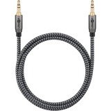 goobay Cavo di collegamento audio Plus AUX 3,5mm stereo Nero/Argento