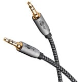 goobay Cavo di collegamento audio Plus AUX 3,5mm stereo Nero/Argento