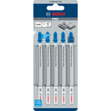 Bosch 2 608 636 707 lama per sega a gattuccio, sega a traforo e sega universale Lama per seghetto alternativo Bimetallo 5 pz Lama per seghetto alternativo, Alluminio, Epossidico, Profilato, Materiale del smultistrato, Lamiera (sottile), Bimetallo, 2 mm, 13,2 cm, 5 pz