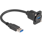 DeLOCK Cavo USB 3.2 Gen 1 tipo D, spina USB-A > presa USB-A Nero
