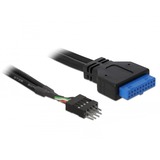 DeLOCK USB 3.0 19 pin - USB 2.0 8 pin 60cm Nero Nero, 0,6 m, Nero