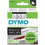 Dymo D1 etichette originali | 19 mm x 7 mm | stampa nera su trasparente | etichette autoadesive per etichettatrice LabelManager | 1 Pezzo, Nastro di scrittura Nero trasparente, Poliestere, Belgio, -18 - 90 °C, DYMO, LabelManager, LabelWriter 450 DUO