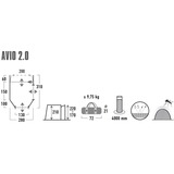 High Peak Avio 2.0, Tenda grigio/Limone verde