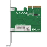 Icy Dock MB408A5 "EXLink" MCIO 4i (SFF-TA-1016) a adattatore PCIe 5.0 x4, Scheda di interfaccia 
