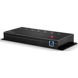 Lindy 43128 hub di interfaccia 5000 Mbit/s Nero, Hub USB USB 3.2 Gen 1 (3.1 Gen 1) Type-A, 5000 Mbit/s, Nero, 0,8 m, 185 mm, 75 mm