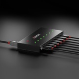 Lindy 43128 hub di interfaccia 5000 Mbit/s Nero, Hub USB USB 3.2 Gen 1 (3.1 Gen 1) Type-A, 5000 Mbit/s, Nero, 0,8 m, 185 mm, 75 mm