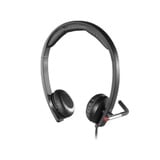 Logitech H650e Auricolare Cablato A Padiglione Ufficio USB tipo A Nero, Argento, Headset Nero, Cablato, Ufficio, 50 - 10000 Hz, 120 g, Auricolare, Nero, Argento