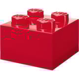 Room Copenhagen LEGO Storage Brick 4 Top Lid Glitter, Scatola di immagazzinaggio rosso/trasparente