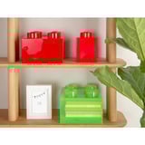 Room Copenhagen LEGO Storage Brick 4 Top Lid Glitter, Scatola di immagazzinaggio rosso/trasparente