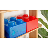 Room Copenhagen LEGO Storage Brick 4 Top Lid Glitter, Scatola di immagazzinaggio rosso/trasparente