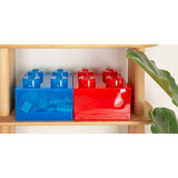 Room Copenhagen LEGO Storage Brick 4 Top Lid Glitter, Scatola di immagazzinaggio rosso/trasparente