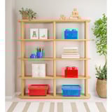 Room Copenhagen LEGO Storage Brick 4 Top Lid Glitter, Scatola di immagazzinaggio rosso/trasparente