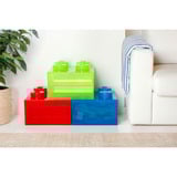 Room Copenhagen LEGO Storage Brick 4 Top Lid Glitter, Scatola di immagazzinaggio rosso/trasparente