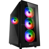 Sharkoon TG5 Pro RGB Midi Tower Nero Nero, Midi Tower, PC, Nero, ATX, micro ATX, Mini-ITX, Acciaio, Vetro temperato, Giocare