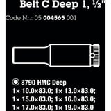 Wera 05004565001 bussola e set di bussole, chiave combinata   Nero, Set di bussole, 1/2", Metrico, 6 testina/e, 10,13,15,16,17,19 mm, 290 mm