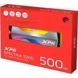 ADATA SPECTRIX S20G M.2 500 GB PCI Express 3.0 3D NAND NVMe, Disco a stato solido alluminio, 500 GB, M.2, 2500 MB/s