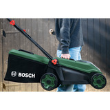 Bosch Tosaerba a batteria Rotak18V-34, 18 Volt + set di avviamento + tappo per pacciamatura, Rasaerba verde/Nero