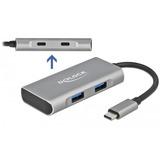 DeLOCK 63260 hub di interfaccia USB 3.2 Gen 2 (3.1 Gen 2) Type-C 10000 Mbit/s Grigio grigio, USB 3.2 Gen 2 (3.1 Gen 2) Type-C, USB 3.2 Gen 2 (3.1 Gen 2) Type-A, USB 3.2 Gen 2 (3.1 Gen 2) Type-C, 10000 Mbit/s, Grigio, Alluminio, 0,12 m