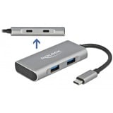 DeLOCK 63260 hub di interfaccia USB 3.2 Gen 2 (3.1 Gen 2) Type-C 10000 Mbit/s Grigio, Hub USB grigio, USB 3.2 Gen 2 (3.1 Gen 2) Type-C, USB 3.2 Gen 2 (3.1 Gen 2) Type-A, USB 3.2 Gen 2 (3.1 Gen 2) Type-C, 10000 Mbit/s, Grigio, Alluminio, 0,12 m