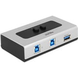 DeLOCK Selettore USB 3.0 a 2 porte, Commutatore USB grigio/Nero