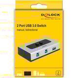 DeLOCK Selettore USB 3.0 a 2 porte, Commutatore USB grigio/Nero