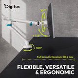 Digitus DA-90470, Base per monitor bianco