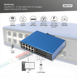 Digitus Gigabit industriale gestito L3 con 8 + 4 porte uplink 10G, Interruttore 