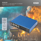 Digitus Gigabit industriale gestito L3 con 8 + 4 porte uplink 10G, Interruttore 